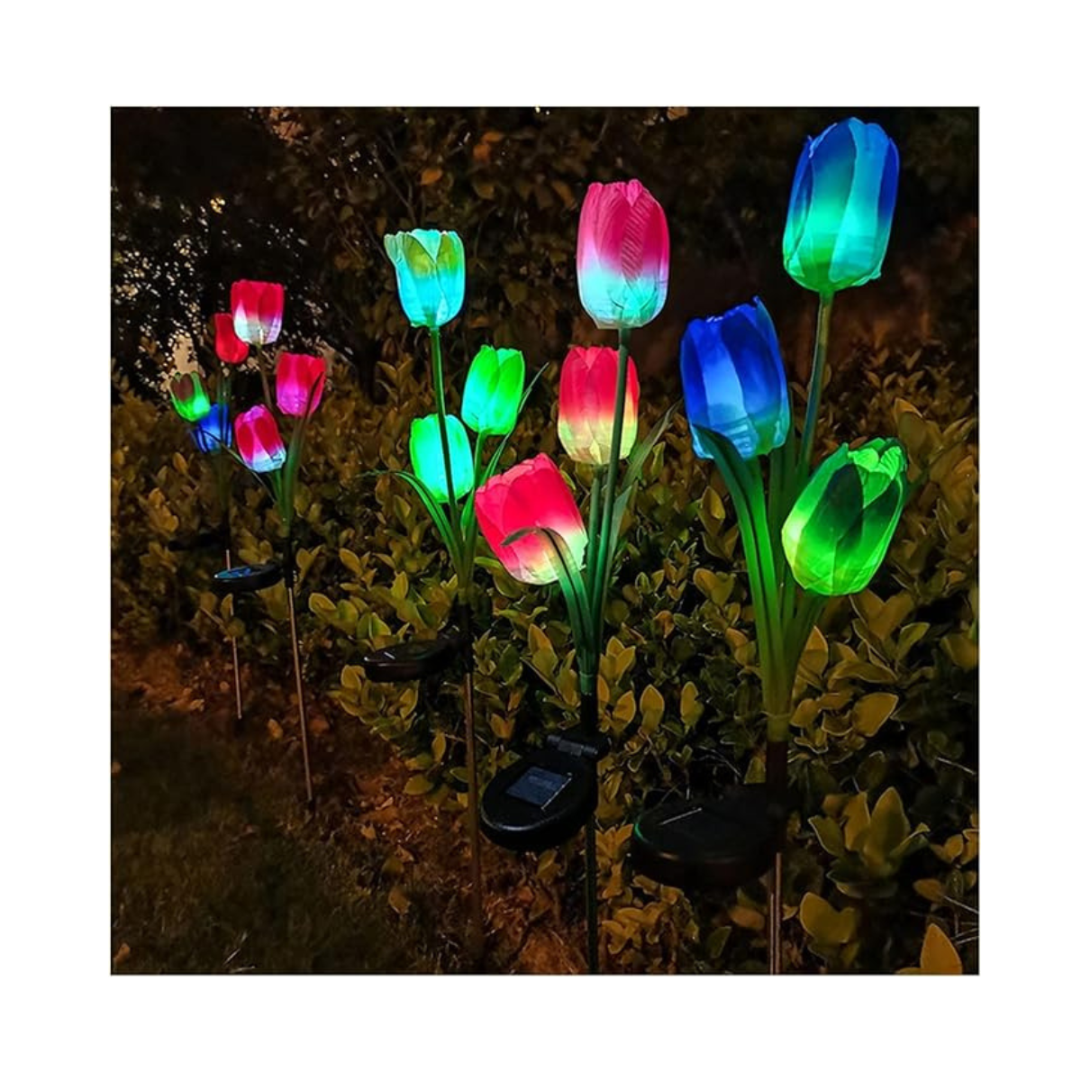 FLOR DE LUCES SOLAR DISEÑO DE TULIPÁN