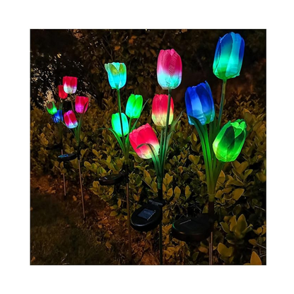 FLOR DE LUCES SOLAR DISEÑO DE TULIPÁN