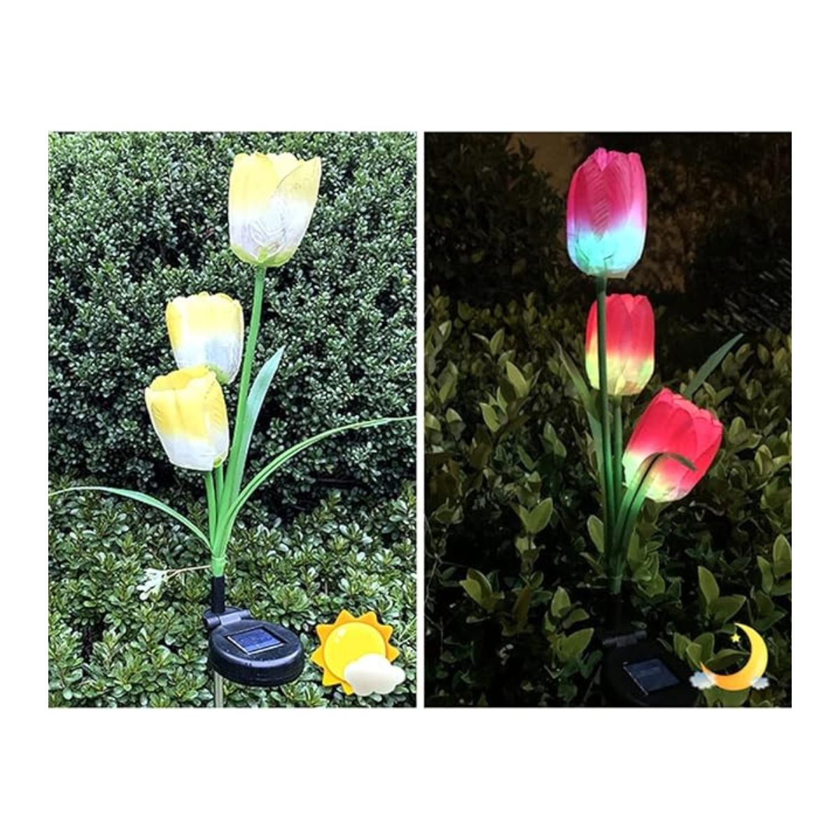 FLOR DE LUCES SOLAR DISEÑO DE TULIPÁN