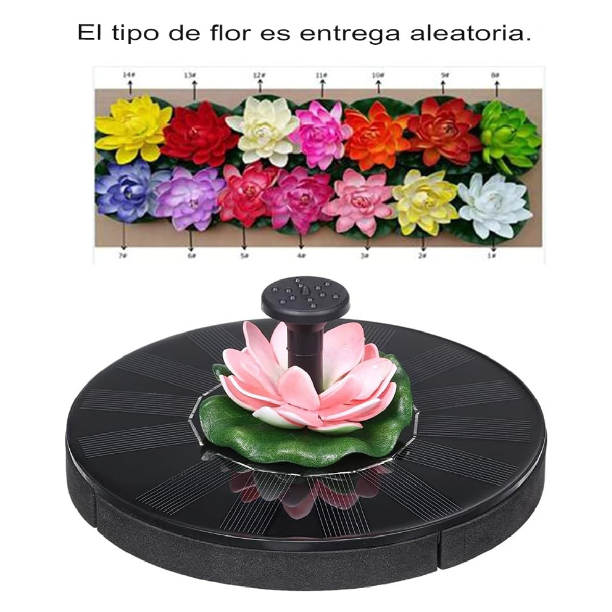 FUENTE DE FLOR SOLAR REDONDA PARA JARDÍN